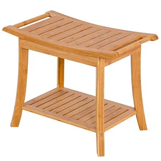 
Bamboo luxury practical storage bathroom stool 