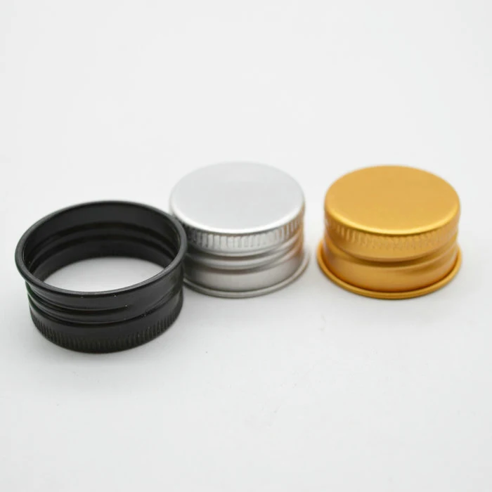 Sealed aluminium lid 18mm 28mm golden screw cap with PE liner