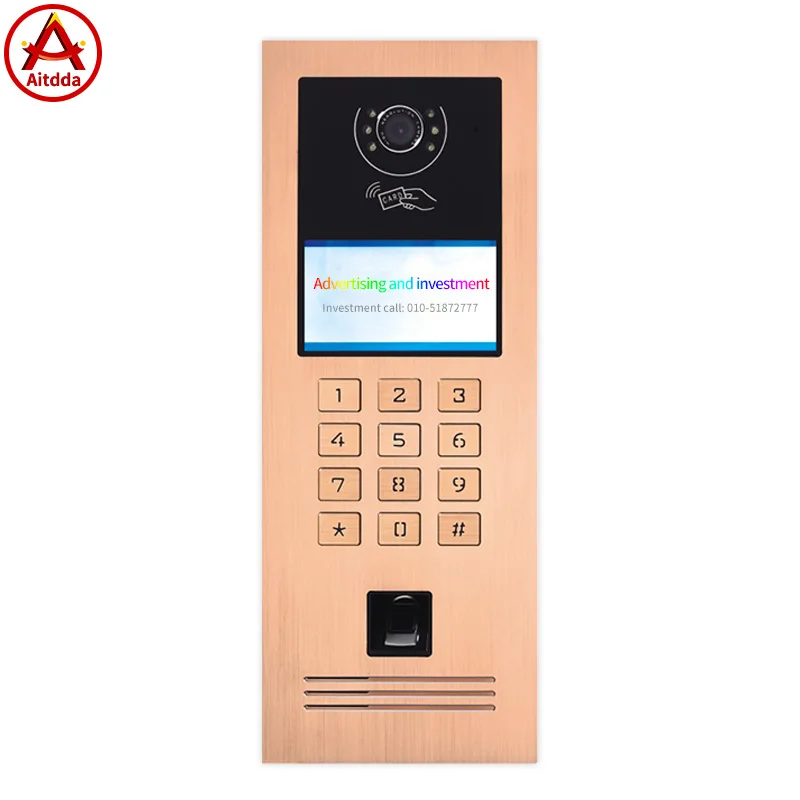 Free sample Aitdda Multi Apartment SIP smart building video building intercom system video intercom system for apartments