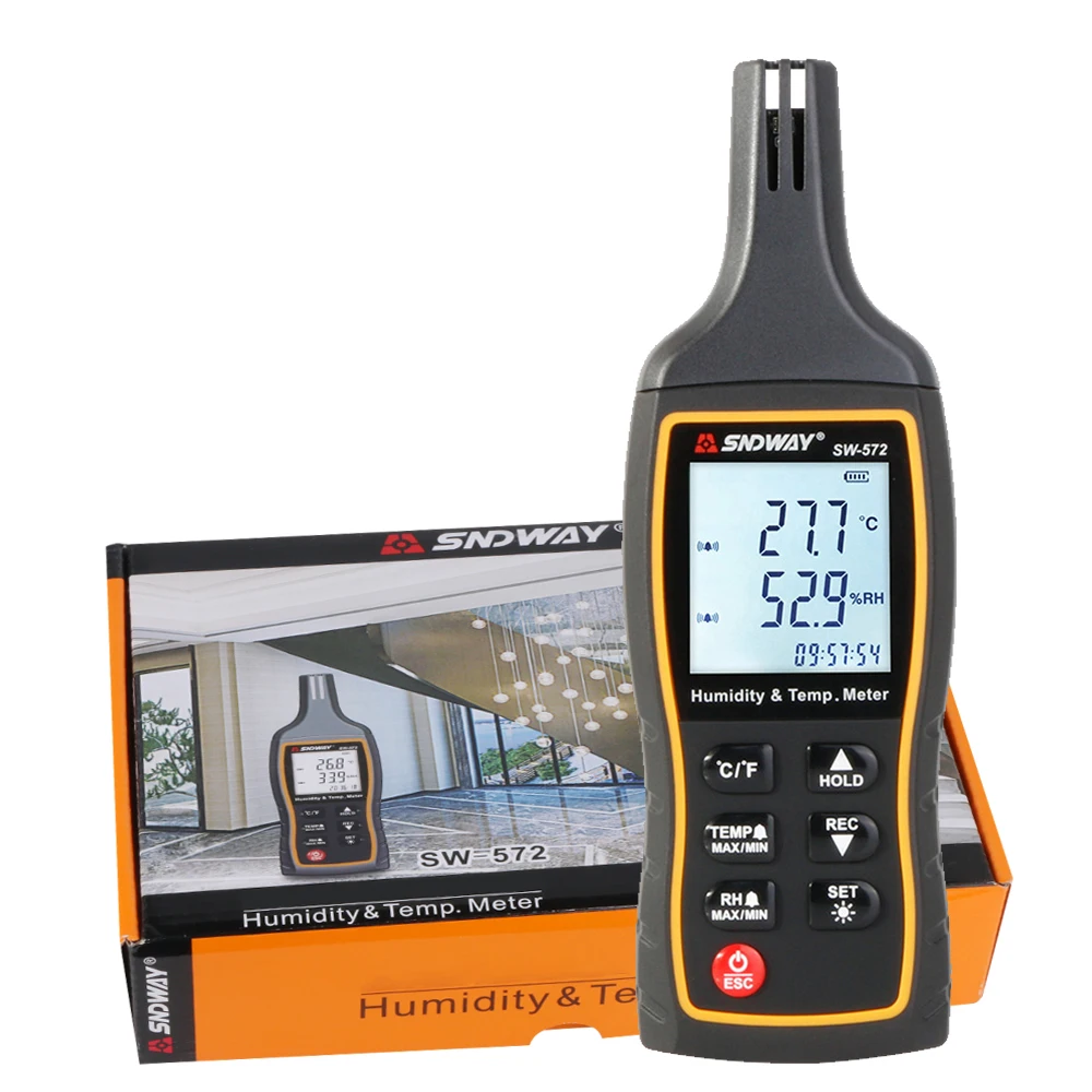 Цифровой ЖК-дисплей термометр гигрометр Измеритель температуры и влажности, тестер для контроля уровня сахара в крови с удержания данных будильник SW-572