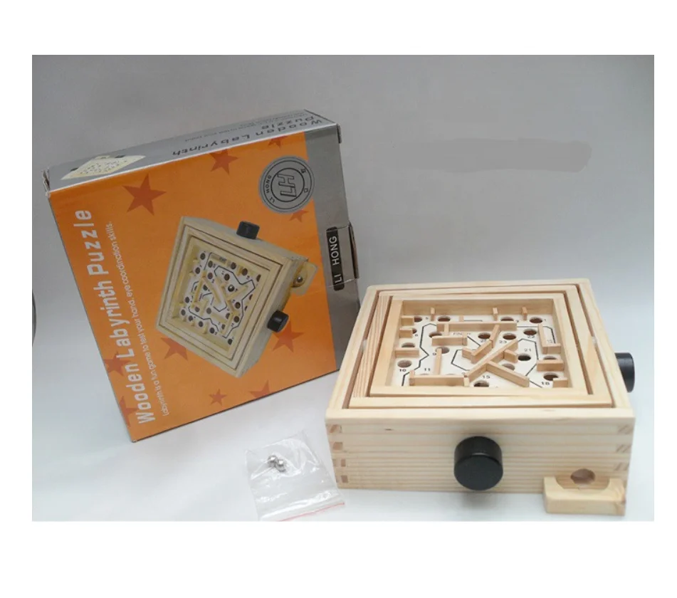 Educational 3D kids balance training Maze toy Wooden Labyrinth Puzzle Game