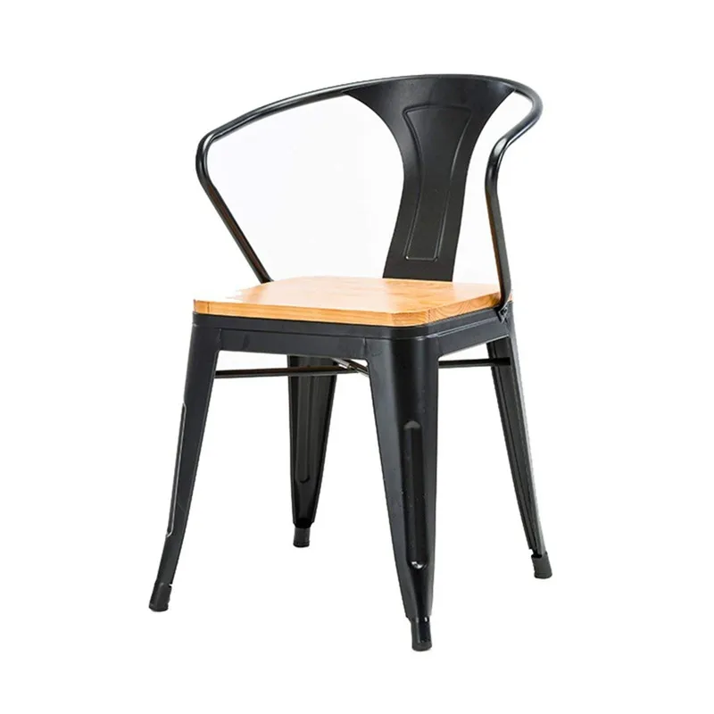 Classic Hotel Cafeteria Restaurant Stackable metal leg chair