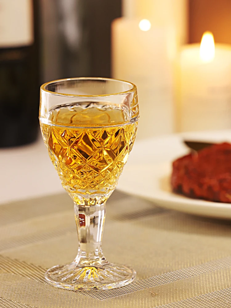 150ml crystal diamond goblet embossed champagne glass cup