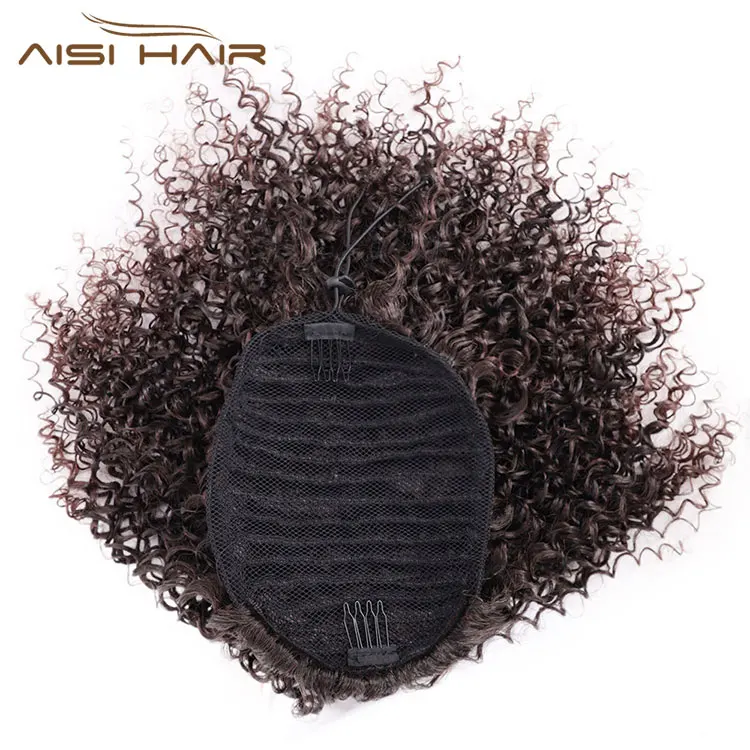Aisi Hair Synthetic Afro Kinky Curly Ponytails Clip In Hair Extensions Drawstring Puff Afro Ponytails For Black Women