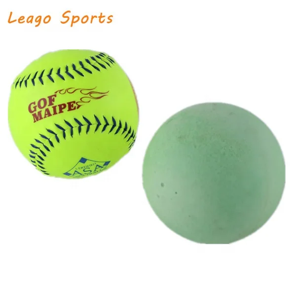 high quality  12 inch custom logo PVC leather poly core slow pitch ASA softball