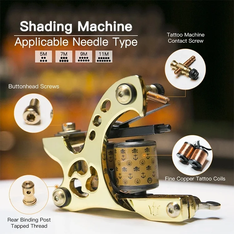 2019 Newest single wrap liner wind brass make tattoo machine parts 12 coil wrap core gun coil tattoo machine