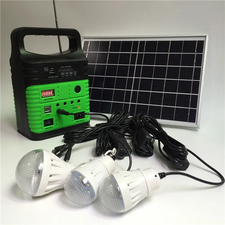 10w solar panel lights kits portable for garden