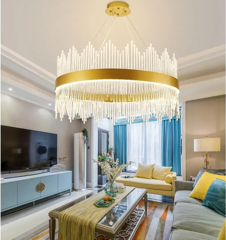 Modern Contemporary Antique Gold Crystal Chandelier Modern Living Room Hotel Luxury Chandelier