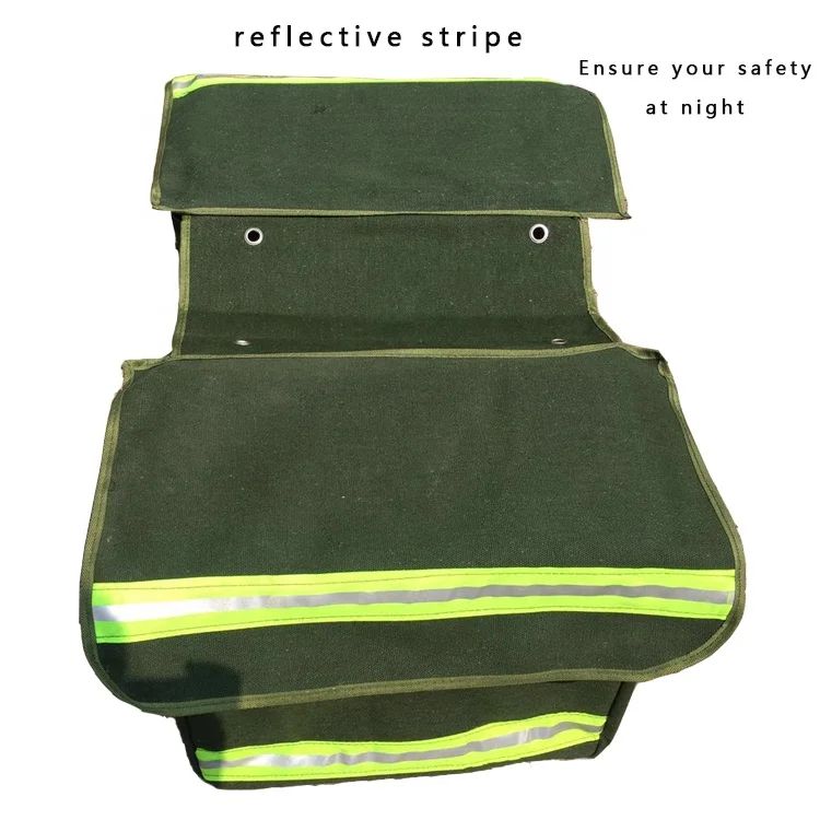 Large capacity thickened canvas motorcycle luggage saddle bag