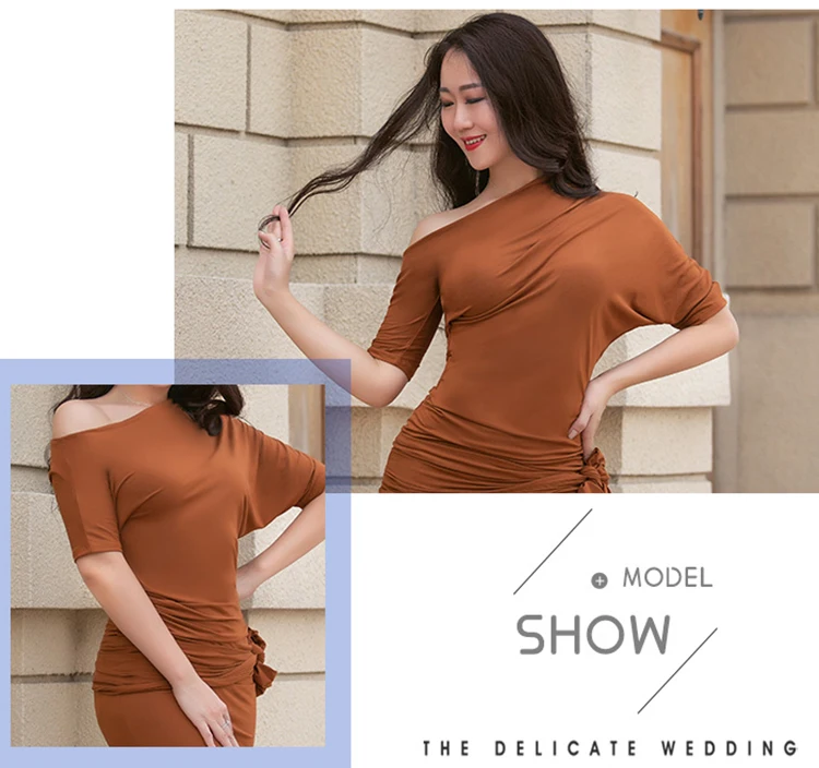 
QC3065 Wuchieal New Design Belly Dance Dress with Same Color Tied Hip Scarf 