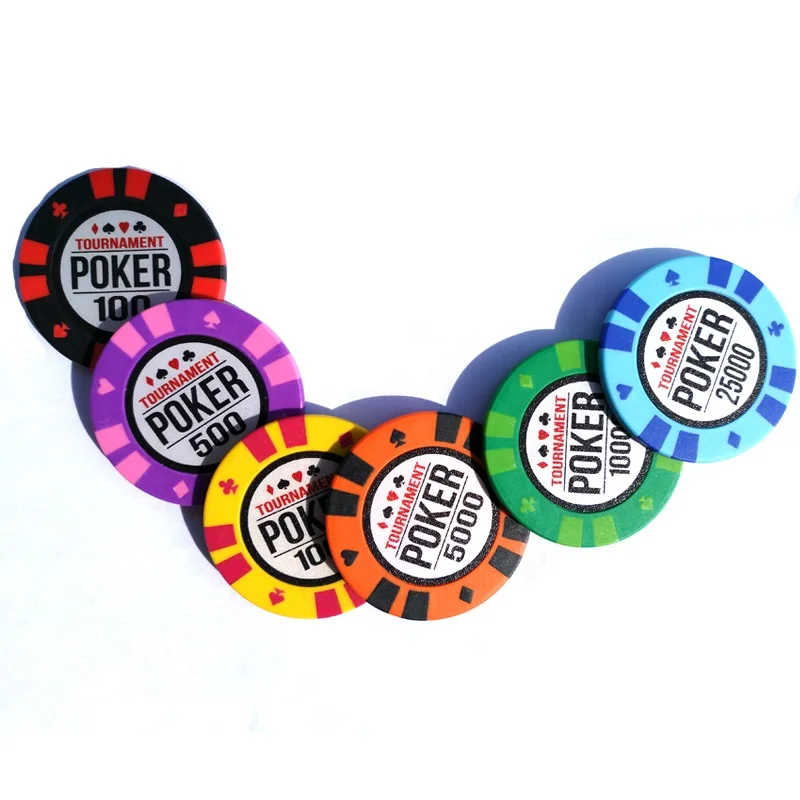 stand square poker chip 40MM  size with stickers for tournament