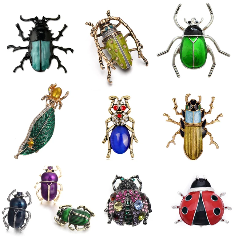 Japan South Korea Fashion Atmosphere Personality Creative Leaf Beetle Insect Brooch Animal Brooches