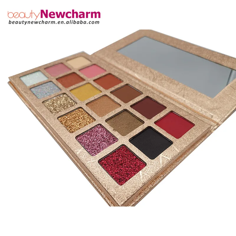 
High Pigment No logo Eyeshadow Palette OEM 18 Shades Custom Color Eyeshadow Palette organic glitter Matte pigmented private lab 
