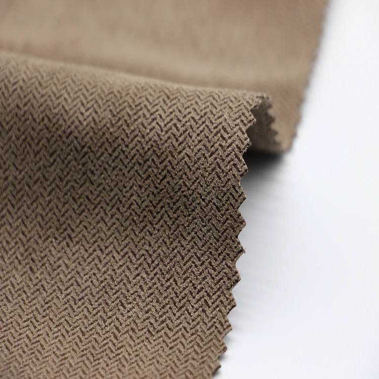 Custom Home Textile Dobby Jacquard Herringbone Pattern Microfiber Napping Fabric