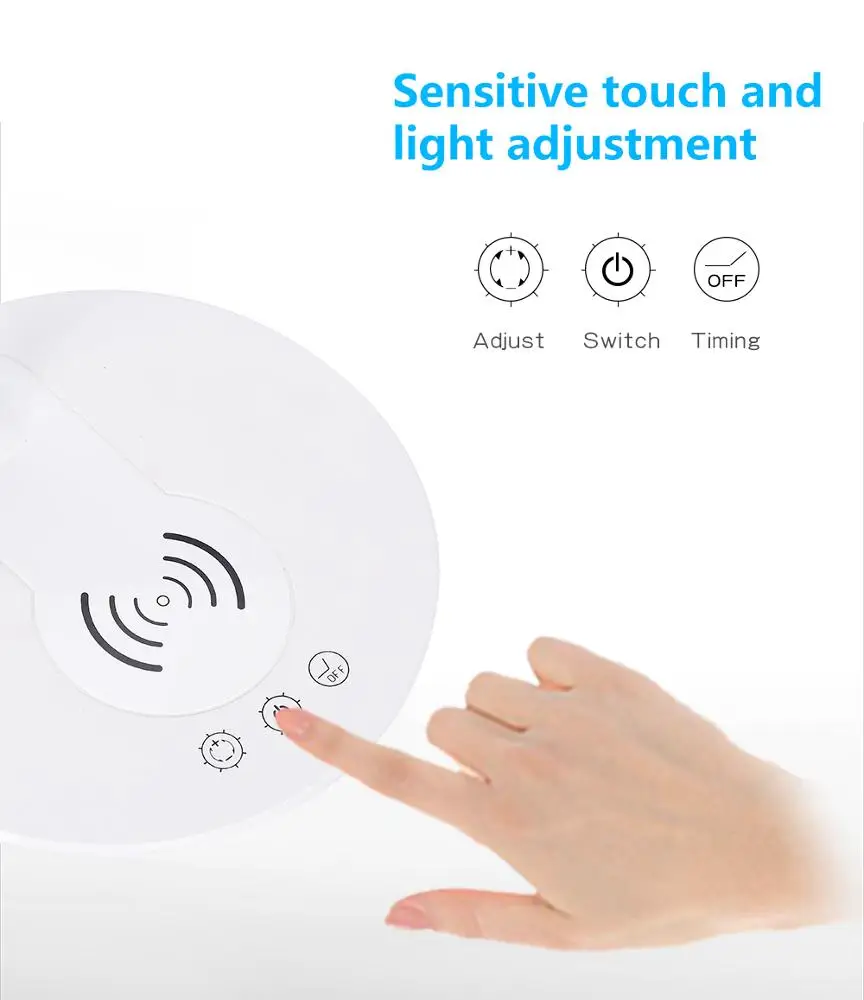 
Free sample dimmable flexible wireless charger led lamp table lamp 