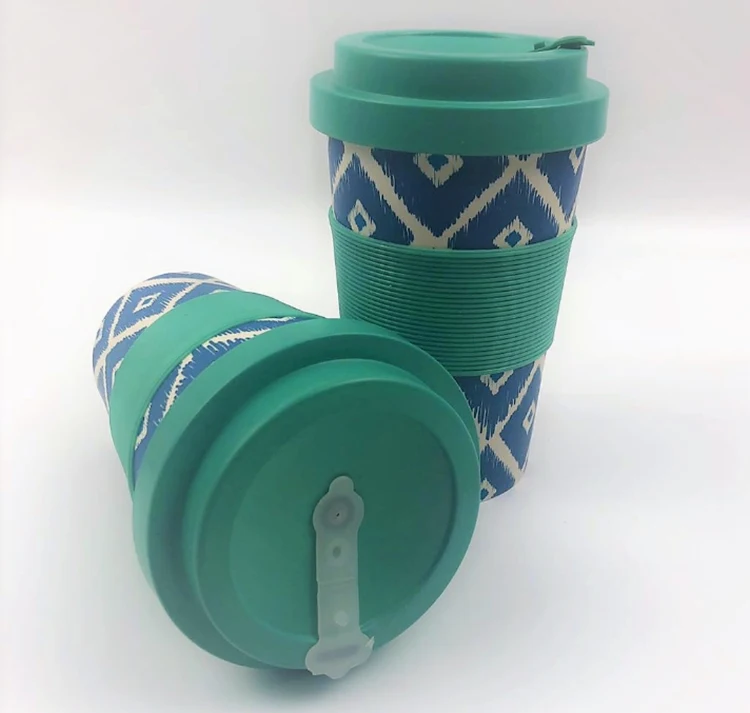 eco friendly products bamboo fiber thermo printed screw cup
