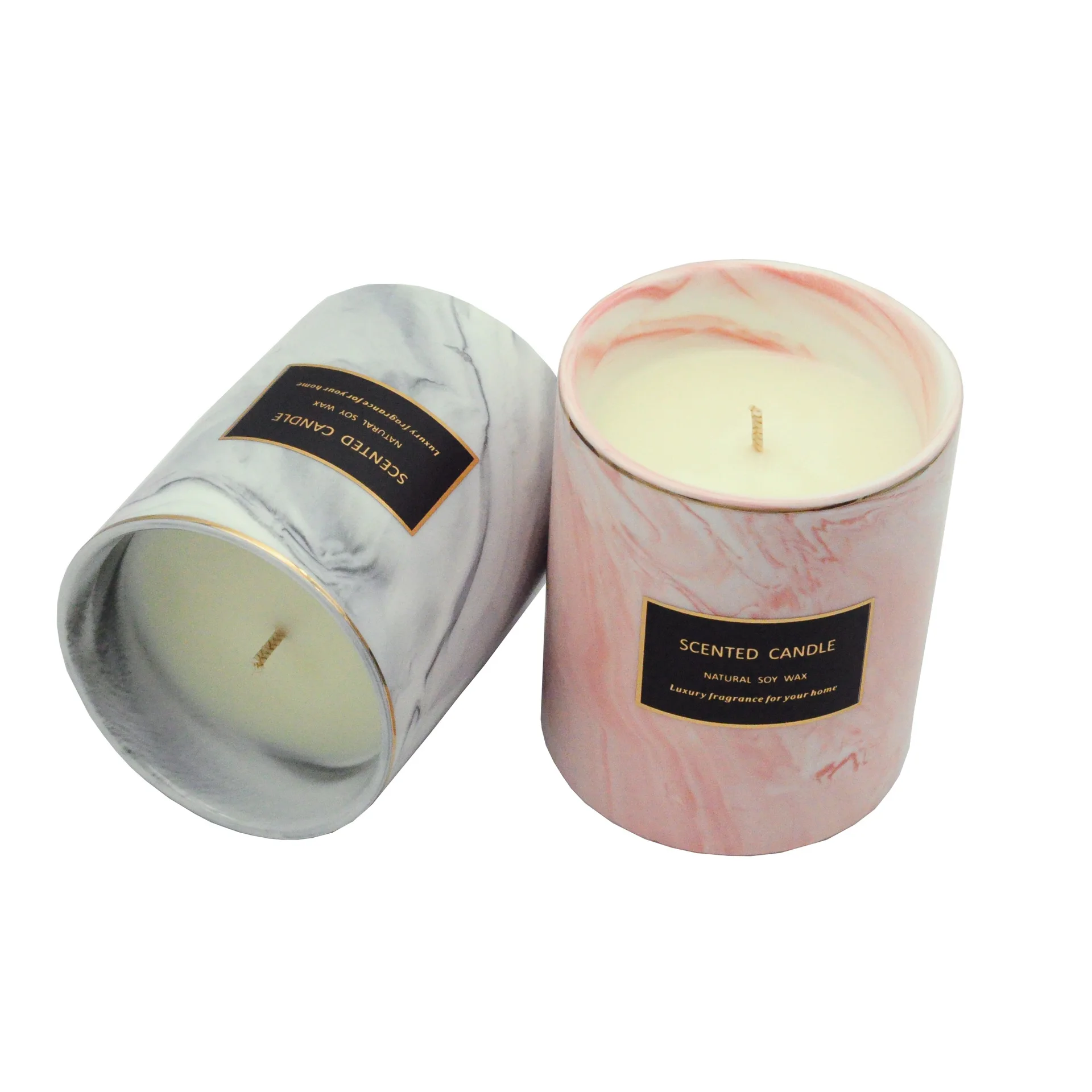 Wholesale Custom Printed Gold Foil Logo Scented Candle Box Glass Jar Label Sticker for Candles