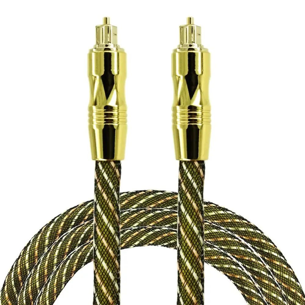 
Free Ship Braided Nylon Digital Audio Cable with Metal 3.5mm Jacket 2m for Xbox PS4 Soundbar 