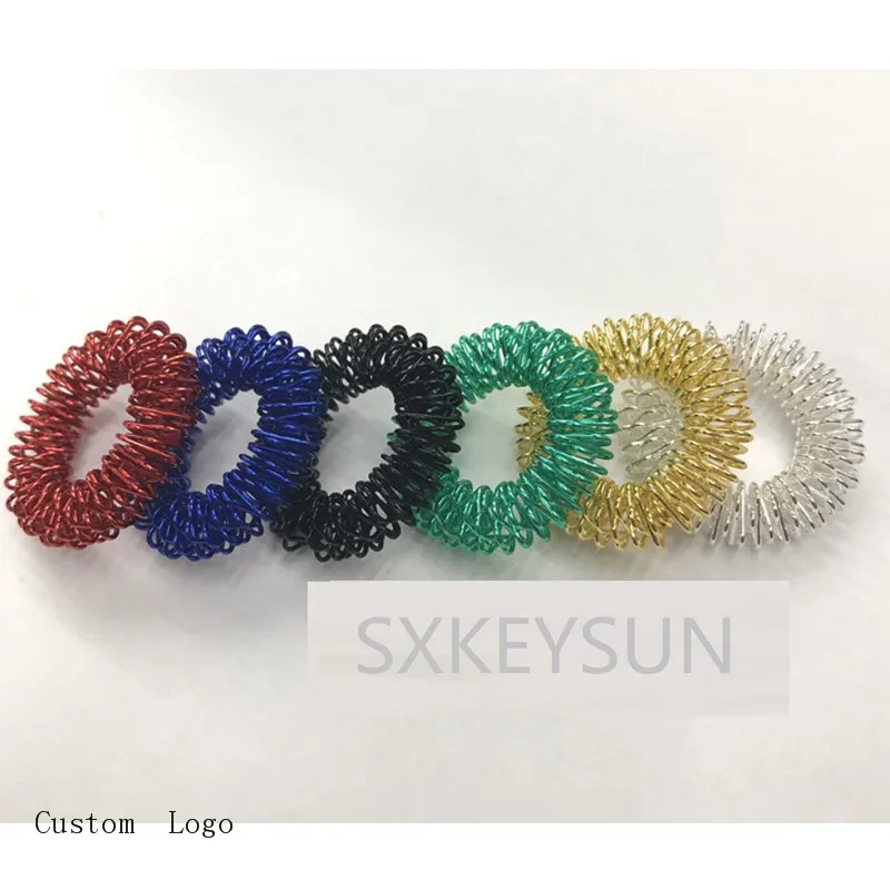 2024 new product Custom Color Acupressure Massage Roller Finger Massager Rings finger and arms acupressure sujok massage ring