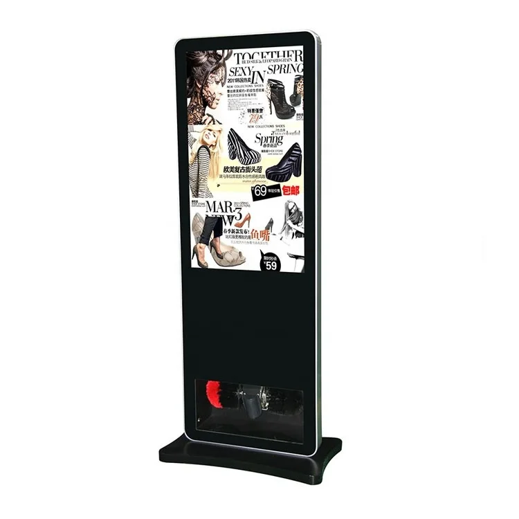 
touch screen all in one PC LCD advertising Kiosk with Automatic Shoe Polishing Machine 