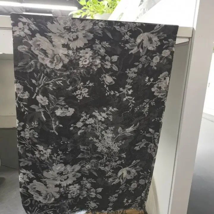 Pure silk organza Crinkle Printed Floral Crinkle Silk wedding Organza Fabric