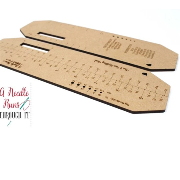 
Custom Plywood Lasercut wooden Knitting Tool Sock Ruler 