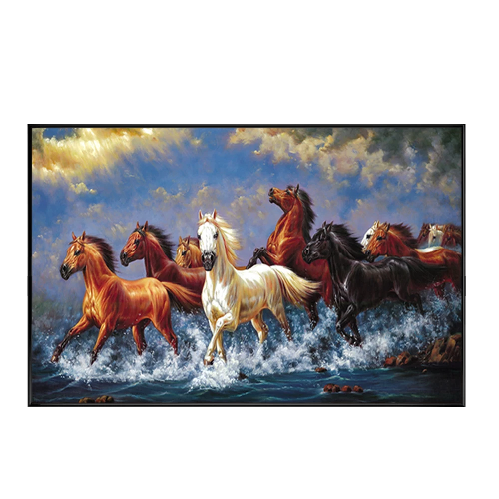 Custom canvas wall art home goods original famous oil paintings with horses