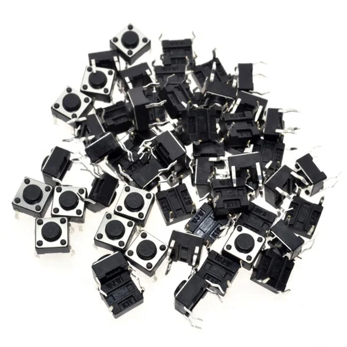 Hot selling 6*6MM 4PIN G89 Tactile Tact Push Button Micro Switch Direct Plug-in Self-reset DIP Top Copper