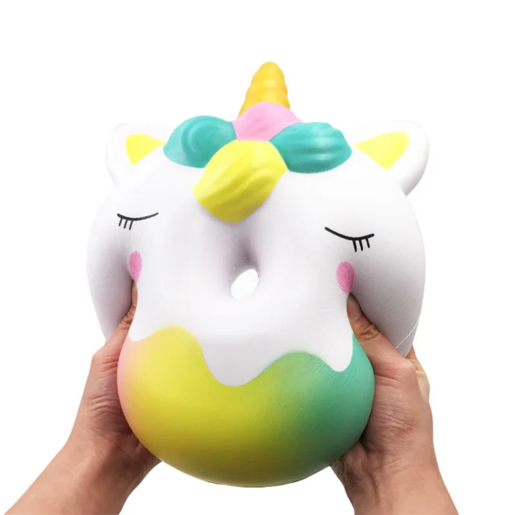 2021  Wholesale OEM Slow Rising Soft Scented Custom Christmas Promotional PU Decorative Giant Unicorn Donut Squishy