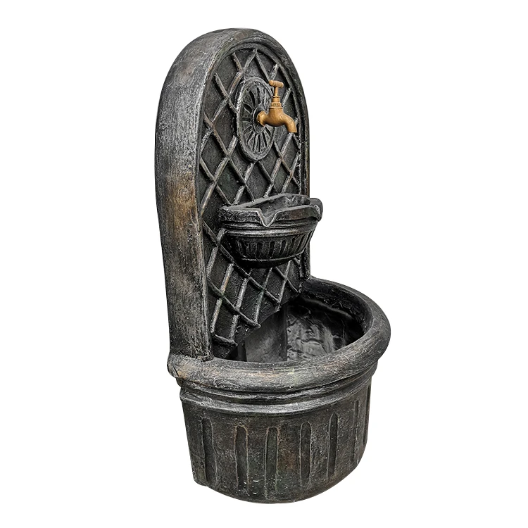 Лидер продаж 2020, новый дизайн, полимерный настенный фонтан с солнечной батареей