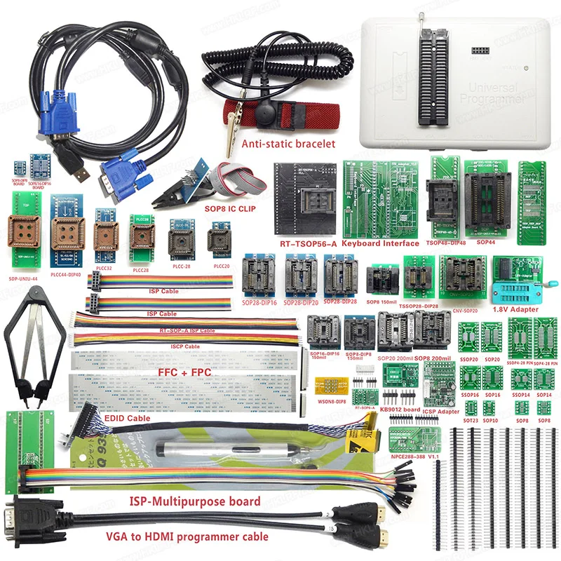 Универсальный программатор RT809H с 51 адаптером для EMMC CAR DVD SMART TV BIOS
