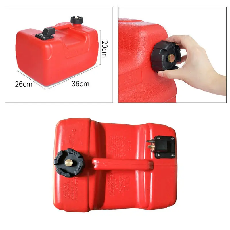 Red Plastic Fuel Tank 3.2Gallon For Yamaha Marine Outboard Fuel Tank W/Connector