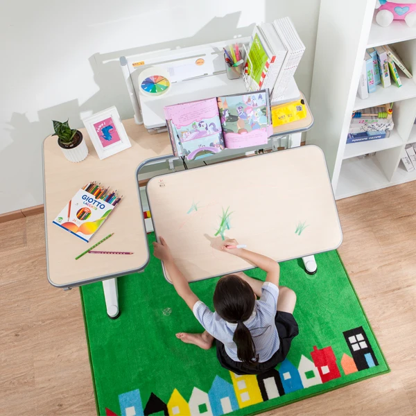 Двойной стол у себя дома с регулировкой по высоте, Дети Изучают Стол