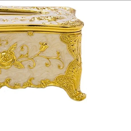 China made home living used napkin holder metal decorate tissue box