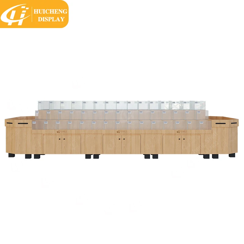 Customized Supermarket rack dried fruit cabinet snack acrylic display shelf with acrylic boxes candy shelf display