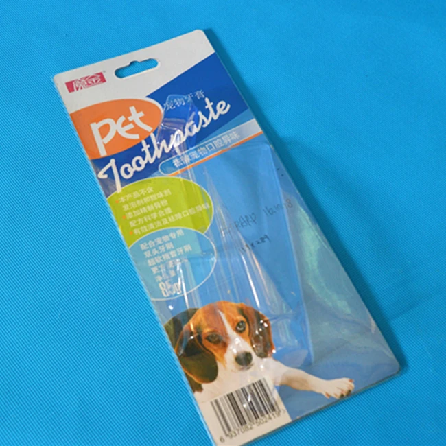 
Emplty diy custom plastic packaging printed card blister for pet toothbrush 