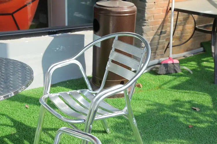Coffee Outdoor Furniture Double Tube Aluminum Bistro Garden Chair