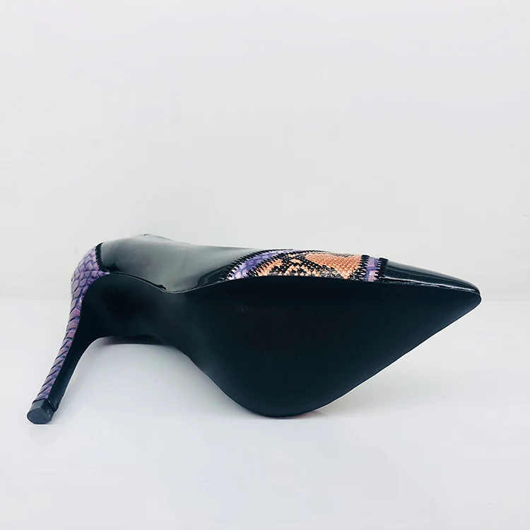 High quality PU material with very high heel pumps shoes for woman