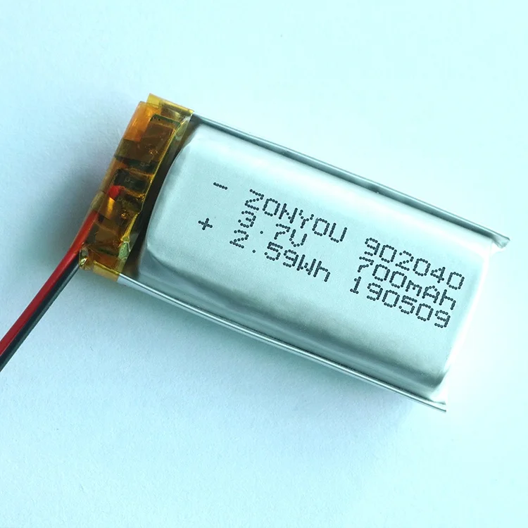 Wholesale Rechargeable Lipo 902040 3.7V 2.59Wh 700mAh  Li-polymer Battery for Wireless Microphone