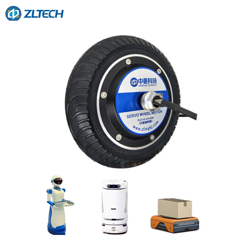 Zltech CE ISO9001 8 дюймов 24V 6.5N.m 200 об/мин 120 кг нагрузки безщеточный безредукторных колеса DC мотор для центрального движения с датчиком мобильного