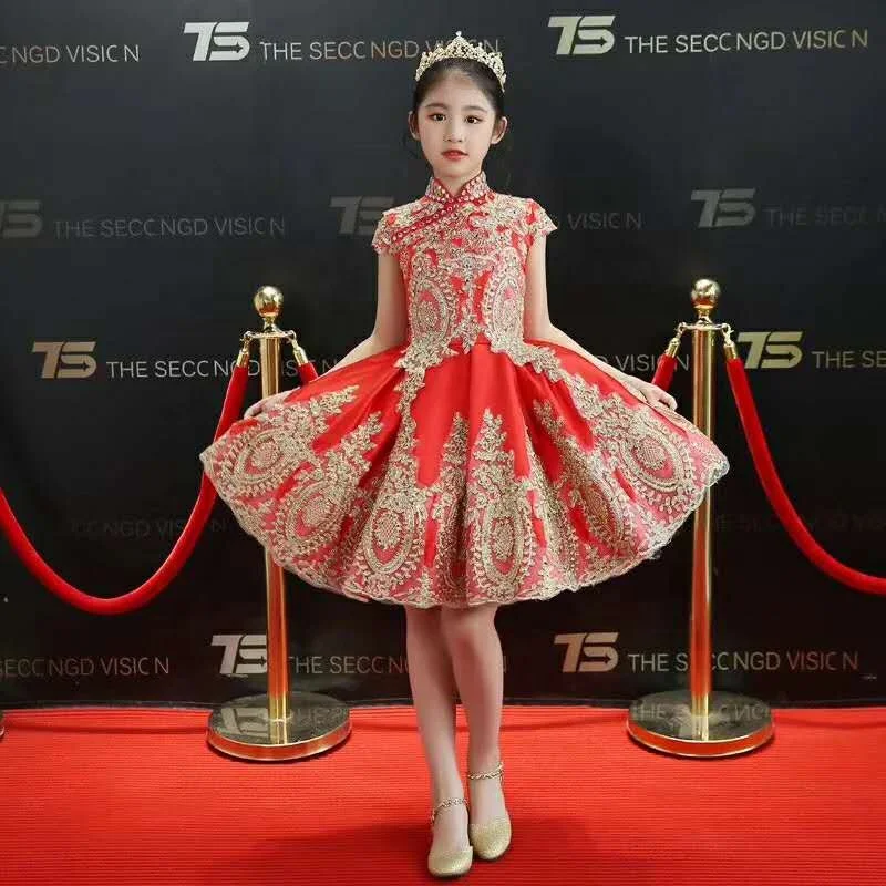 Hot Sale Light Gold Mesh Lace Trim Luxury Embroidery Light Gold Fabric for Wedding Dresses 30cm