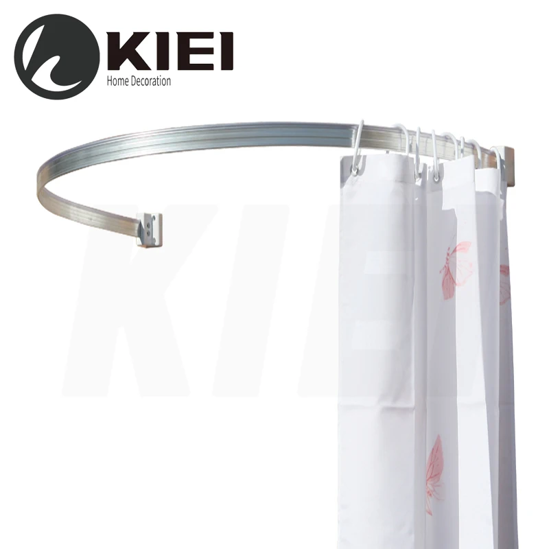 
KIEI Single Electric Shower Curtain Rod Metal Tension Shower Curtain Rod Flexible Shower Curtain Rod 