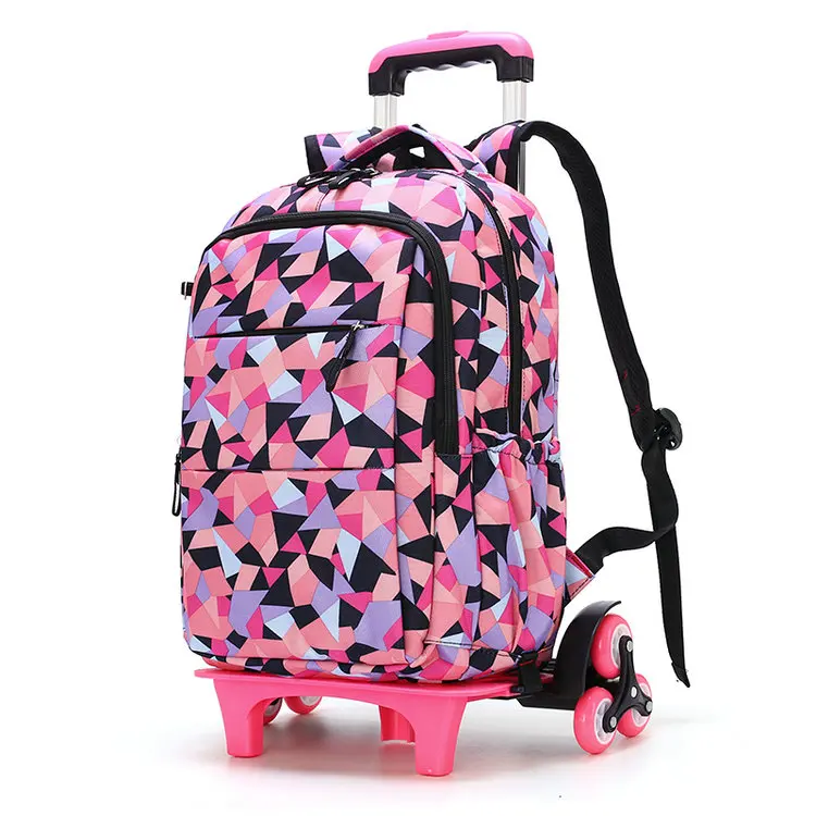 Lymech 2019 Wholesale Student The Trolly Trolley Back To School Backpack Bag With On 6 wheels For Kids Girls Boys Children