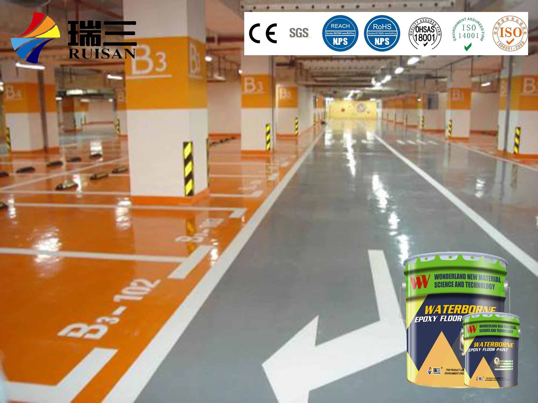 
CM-101DT water based epoxy resin floor two-component transparent liquid coating 