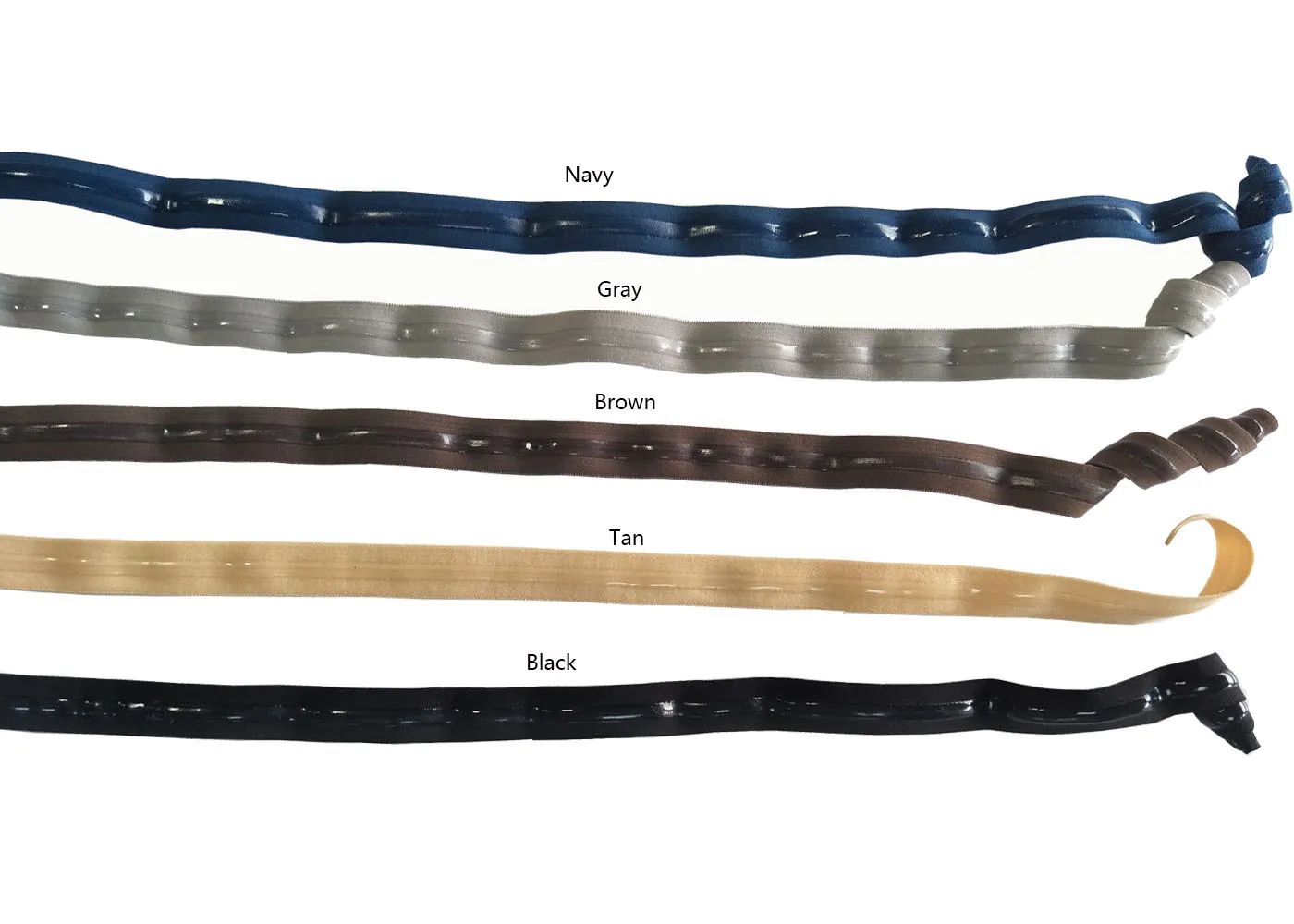 Colorful Polyester Fold Over Silicone Elastic Tape silicone  Elastic Ribbon 5/8' Width Sign Gripper Elastic Band 5 Yards