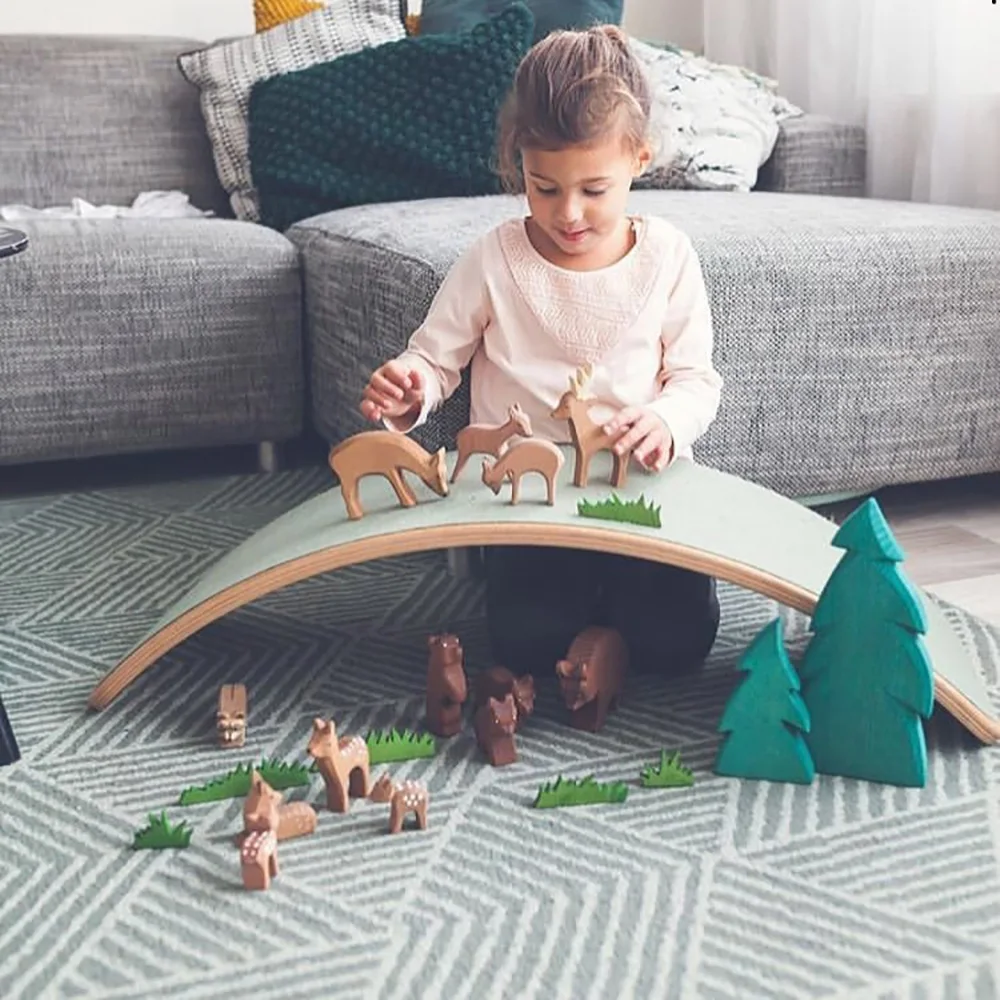 Скандинавская детская деревянная балансировочная доска Ins для йоги, фитнеса и развлечений в помещении, детские игрушки, украшение детской комнаты