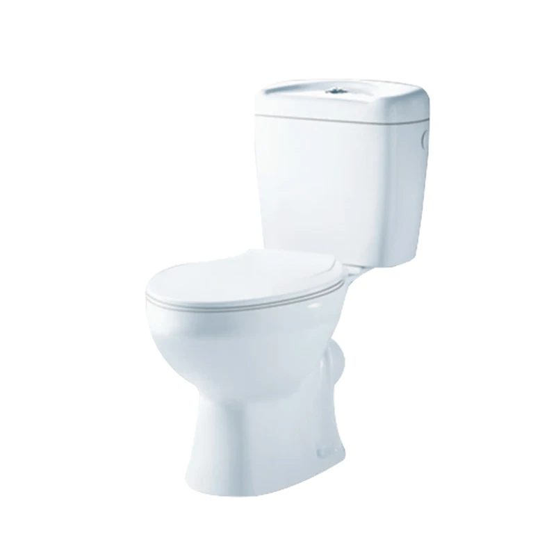 White ceramic WaterSense Elongated Chair Height 2-Piece Toilet 12-in Rough-In Size