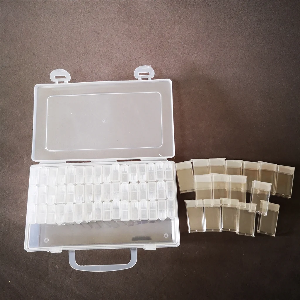 Wholesale hot selling custom cheap 12 24 42 64 Slots plastic jewelry DIY diamond painting beads organiser storage box