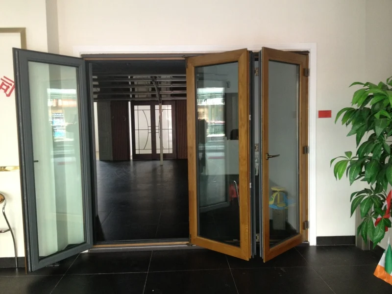 High quality frameless exterior aluminum stainless steel glass folding door system