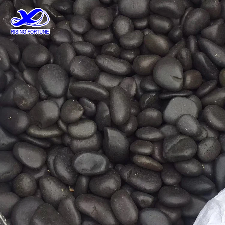 High quality black decorative polished river pebble stone